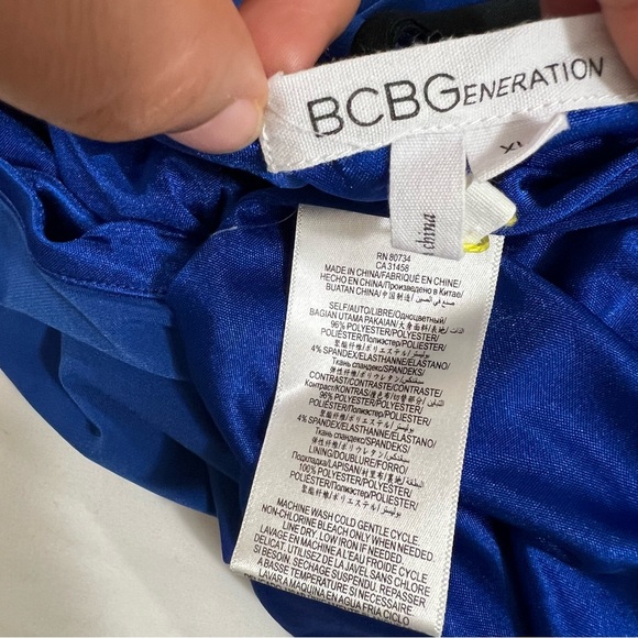 BCBG Royal Blue One Shoulder Woman's Mini Dress XL - Picture 7 of 10